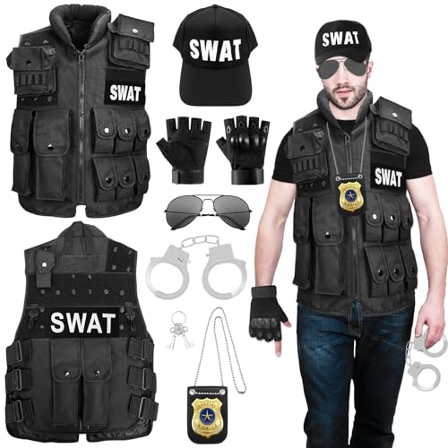 GreenYeah SWAT Kostüm Weste, SWAT Weste Herren, SWAT Weste für Erwachsene, SWAT Police Security Kostüm, SWAT Kostüm Herren Weste für Karneval, Fasching, Fasnacht Motto Cosplay Kostüm GreenYeah SWAT Kostüm Weste, SWAT Weste Herren, SWAT Weste für Erwachsene, SWAT Police Security Kostüm, SWAT Kostüm Herren Weste für Karneval, Fasching, Fasnacht Motto Cosplay Kostüm von GreenYeah