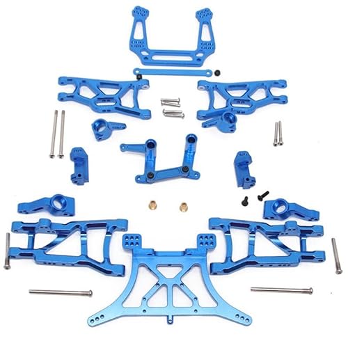 Upgrade-Aluminiumlegierungs-Chassis-Arm C-Sitz-Hinterachsen-Teile-Kit for 1/10 Traxxas 2WD Slash Rustler Stampede-Teile ( Color : Blue ) von Greendhat