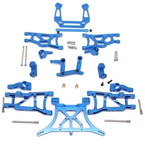 Upgrade-Aluminiumlegierungs-Chassis-Arm C-Sitz-Hinterachsen-Teile-Kit for 1/10 Traxxas 2WD Slash Rustler Stampede-Teile ( Color : Blue ) von Greendhat