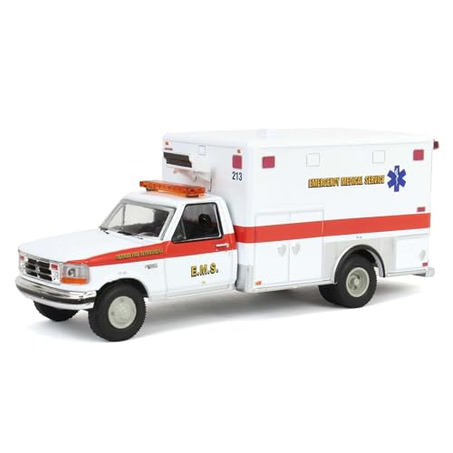Greenlight 1:64 1995 F-350 Ambulance, Detroit First Dept. EMS, Hobby Exclusive, 67068 von Greenlight