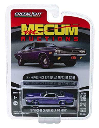 Greenlight 1971 Dodge Challenger Plum Crazy Purple HEMI Mecum 1:64 von Greenlight