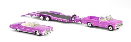 Greenlight 31180 (31180-B | 1:64 Hollywood Hitch & Tow Series 13 - Thelma & Louise - 1966 Thunderbird Cabrio - Staubbedeckt (Top-Down) mit 1967 F-250 & geschlossenem Autotransporter von Greenlight