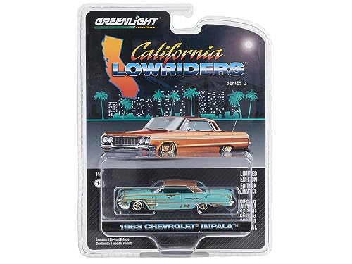 Greenlight 63040-B California Lowriders Serie 3-1963 Chevy Impala – Blaugrün Patina 1/64 Maßstab Greenlight 63040-B California Lowriders Serie 3-1963 Chevy Impala – Blaugrün Patina 1/64 Maßstab von Greenlight