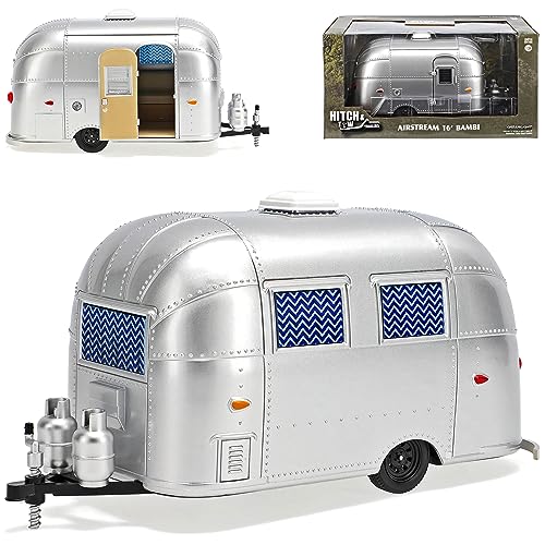 Greenlight Anhänger Wohnwagen Bambi 2016 16 Airstream Silber 1/24 Modell Auto mit individiuellem Wunschkennzeichen von Greenlight