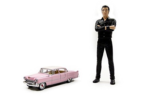 Greenlight Collectibles – 29898-18 – Miniatur-Fahrzeug – Figur Elvis Presley + Cadillac 1-64 – 1955 – Maßstab 1:18, Schwarz von Greenlight