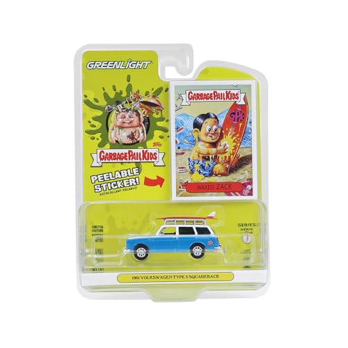 Greenlight Collectibles 54110-B Mülltonne im Maßstab 1:64, Serie 7 – gewachster Zack – 1961 Vee-Dub Typ 3 Squareback mit Dachträger und Surfbrett Greenlight Collectibles 54110-B Mülltonne im Maßstab 1:64, Serie 7 – gewachster Zack – 1961 Vee-Dub Typ 3 Squareback mit Dachträger und Surfbrett von Greenlight