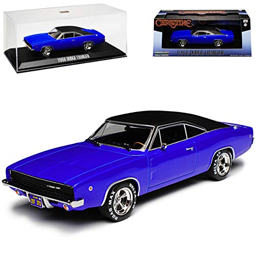 Greenlight Dodge Charger Coupe Blau mit schwarzem Dach Christine Stephen King 1/43 Modell Auto mit individiuellem Wunschkennzeichen von Greenlight