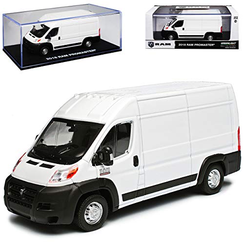 Greenlight Dodge Ram Promaster Transporter Kasten Weiss Baugleich FIAT Ducato Citroen Jumper Peugeot Boxer 1/43 Modell Auto von Greenlight