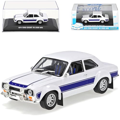 Greenlight Ford Escort RS 2000 MKI Coupe Weiss 1967-1974 1/43 Modell Auto mit individiuellem Wunschkennzeichen von Greenlight
