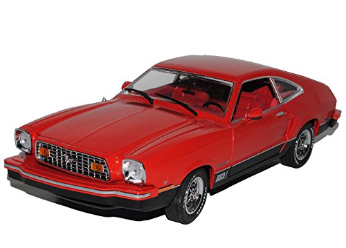 Greenlight Ford Mustang II Mach I 1976 Coupe Rot Schwarz 1974-1978 1/18 Modell Auto von Greenlight
