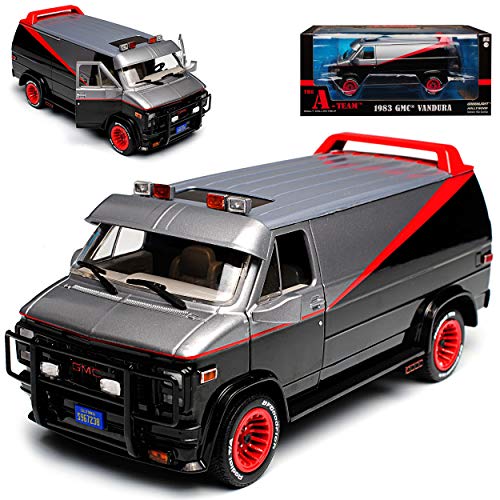 Greenlight GMC Vandura The A-Team Schwarz mit Rot 1968-1996 1/24 Modell Auto von Greenlight
