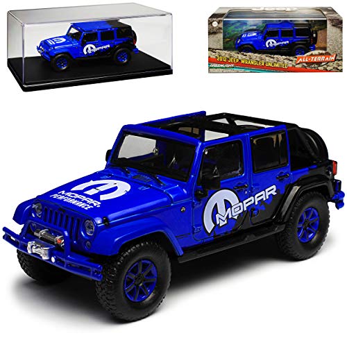 Greenlight Jeep Wrangler Unlimited Rubicon JK 5 Türer Blau Mopar 2007-2018 1/43 Modell Auto von Greenlight