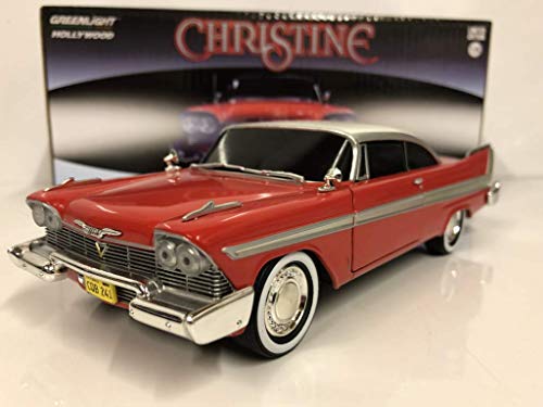 Greenlight Collectibles – Plymouth Fury 1958 Diecast Modellauto "Christine" – Maßstab 1/24 – "Evil Version" rot weiß, dunkle Scheiben von Greenlight