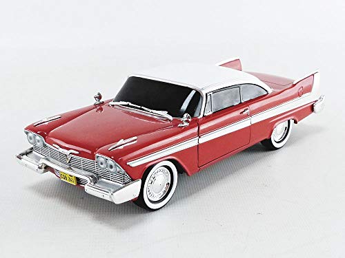 Greenlight Collectibles – Plymouth Fury 1958 Diecast Modellauto "Christine" – Maßstab 1/24 – "Evil Version" rot weiß, dunkle Scheiben von Greenlight