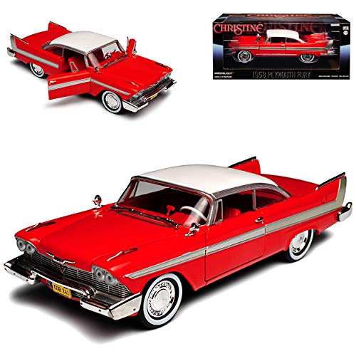 Greenlight Plymouth Fury Coupe Rot Christine Stephen King 1956-1958 1/24 Modell Auto mit individiuellem Wunschkennzeichen von Greenlight