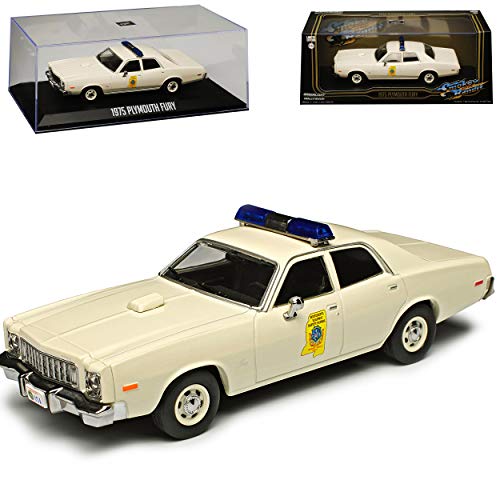 Greenlight Plymouth Fury Smokey and The Bandit Weiss Missisippi Highway Patrol Police Polizei 1/43 Modell Auto von Greenlight