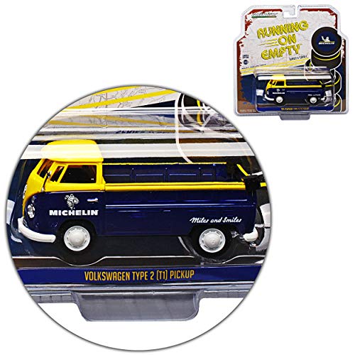 Greenlight VW T1 Blau mit Gelb Pick-Up Michelin Samba Bully Bus 1950-1967 1/43 Modell Auto von Greenlight