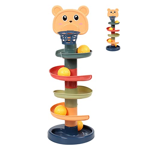 Greensen Baby Ball Roll Tower Runde Kanten, Abnehmbares Design, Interaktives Spiel mit Eltern, Kunststoffmaterial (5 Schichten mit 5 Golfplätzen Eine Größe) von Greensen