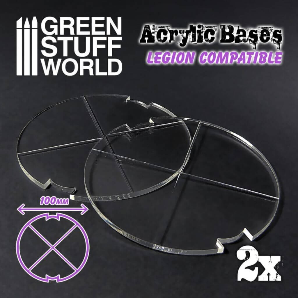 '100 mm runde Acryl Basen (Legion)' von Greenstuff World