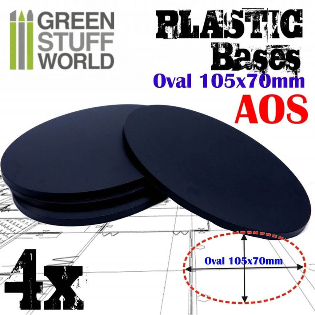 '105x70mm AOS Oval Kunststoffbasen' von Greenstuff World