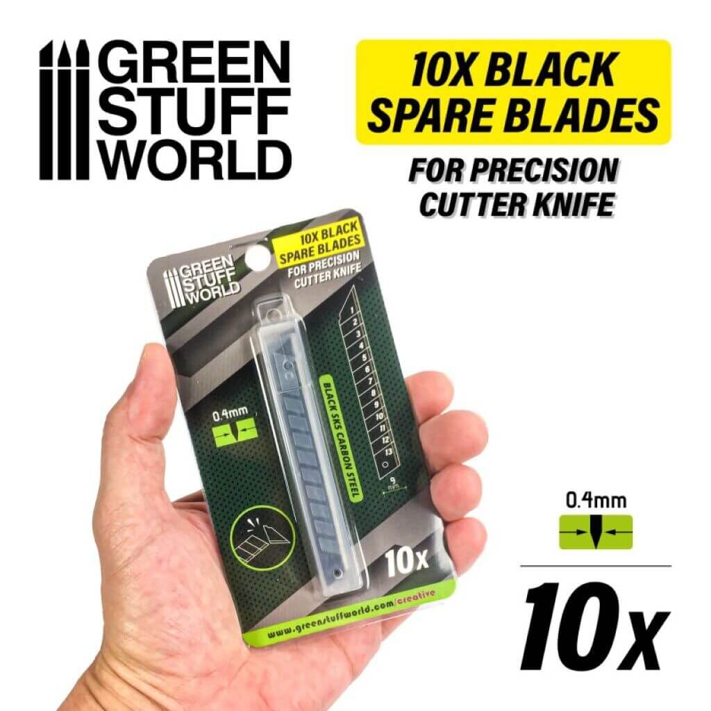 10x schwarze Ersatzklingen 9mm 10x schwarze Ersatzklingen 9mm von Greenstuff World