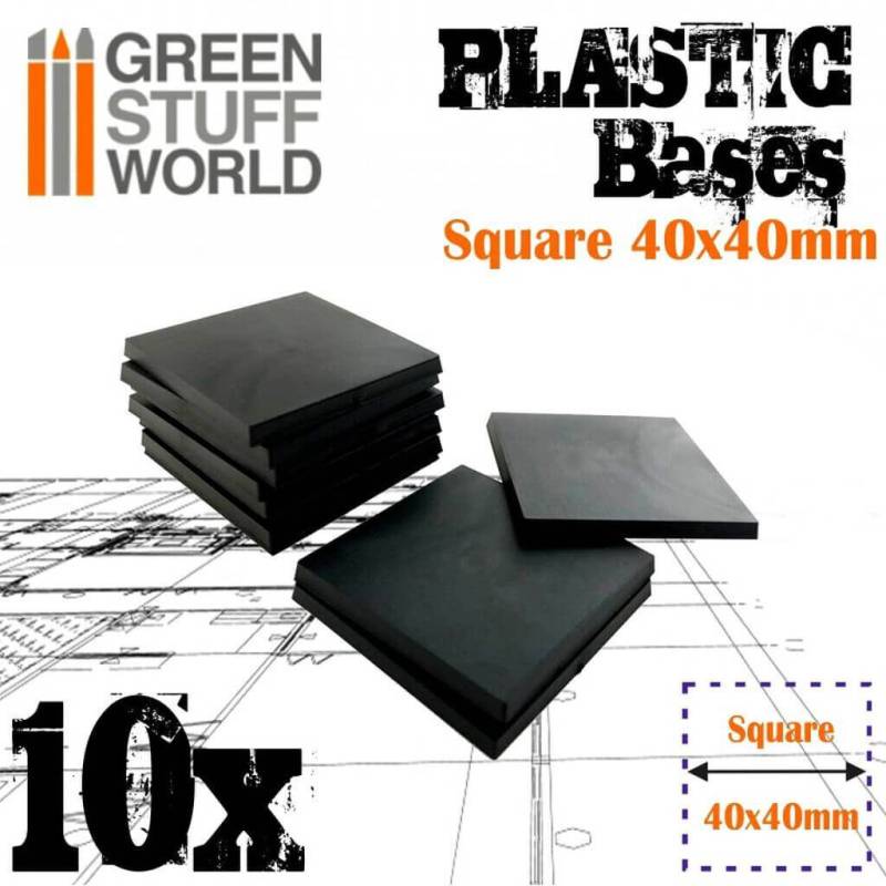 40x40 mm quadratische Kunststoffbasen