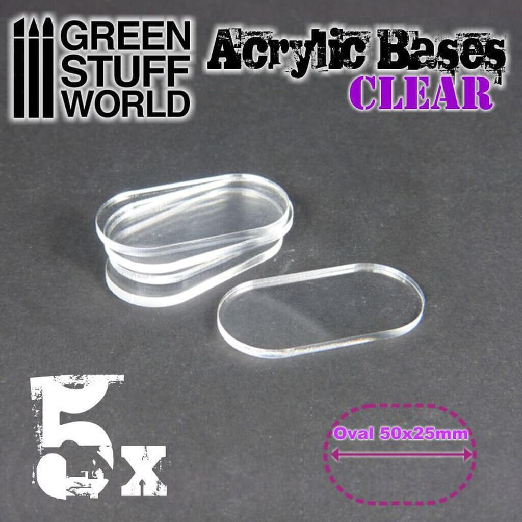 '50x25mm oval und transparent Acryl Basen' von Greenstuff World