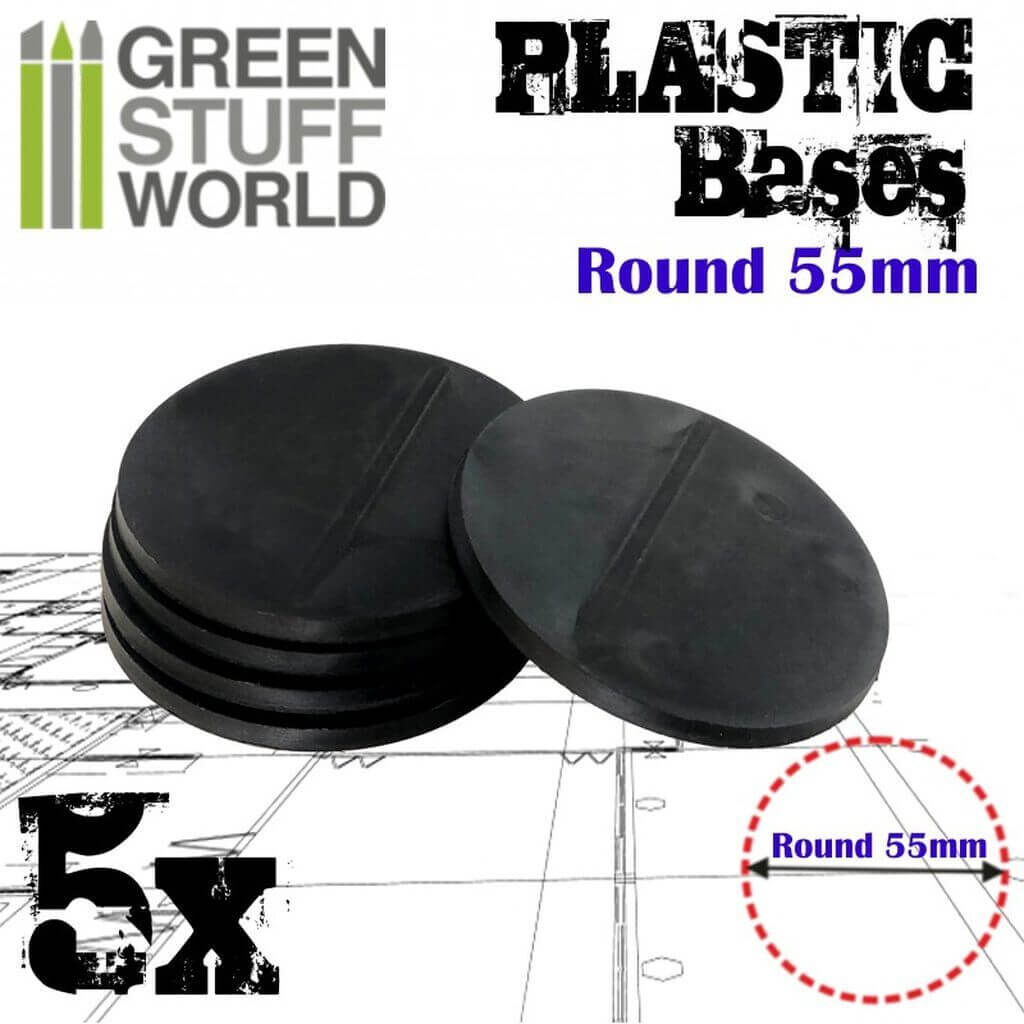 55 mm Runde Kunststoffbasen - Schwarz 55 mm Runde Kunststoffbasen - Schwarz von Greenstuff World