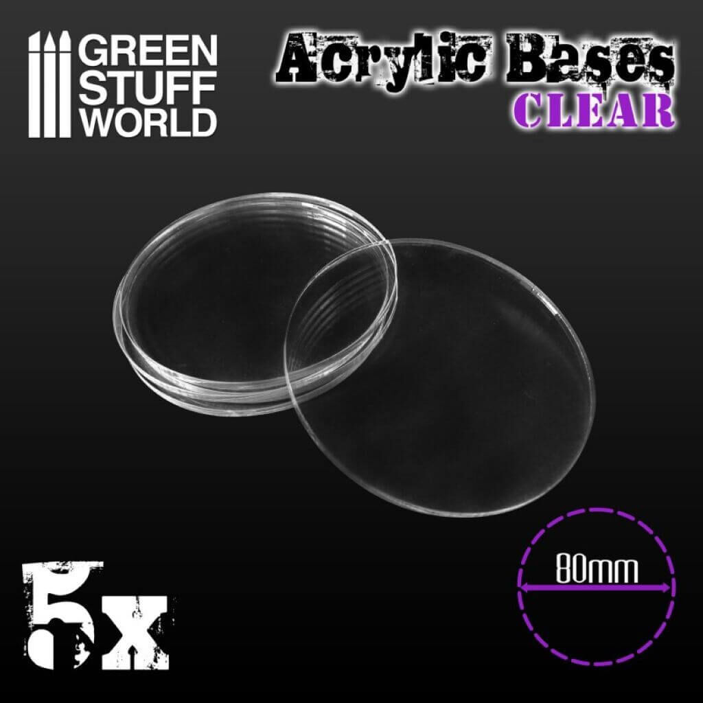 '80 mm runde und transparent Acryl Basen' von Greenstuff World