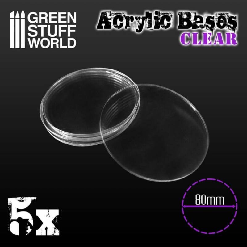 80 mm runde und transparent Acryl Basen