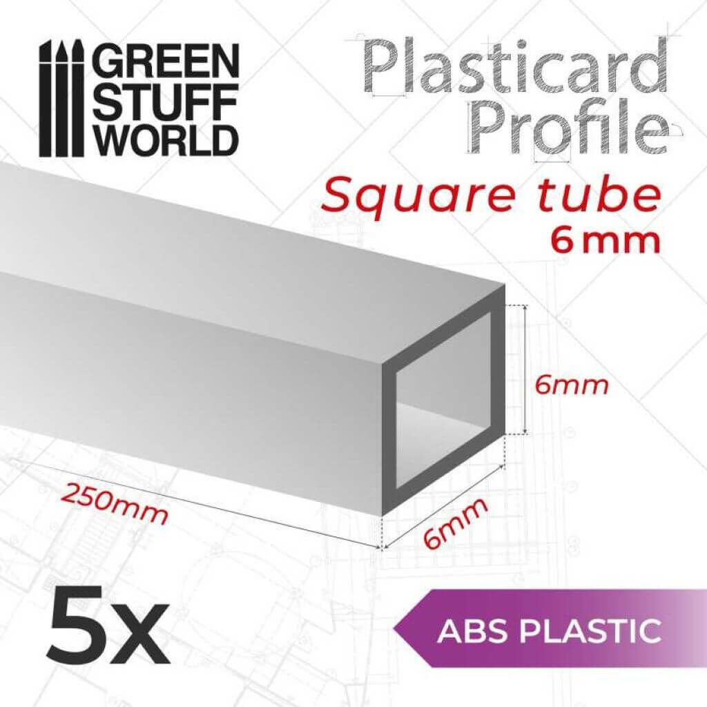 'ABS Plasticard - Profile SQUARED TUBE 6mm' von Greenstuff World