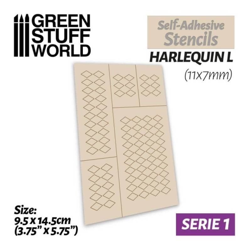 'Airbrush Schablone - Harlekin L - 11x7mm' von Greenstuff World