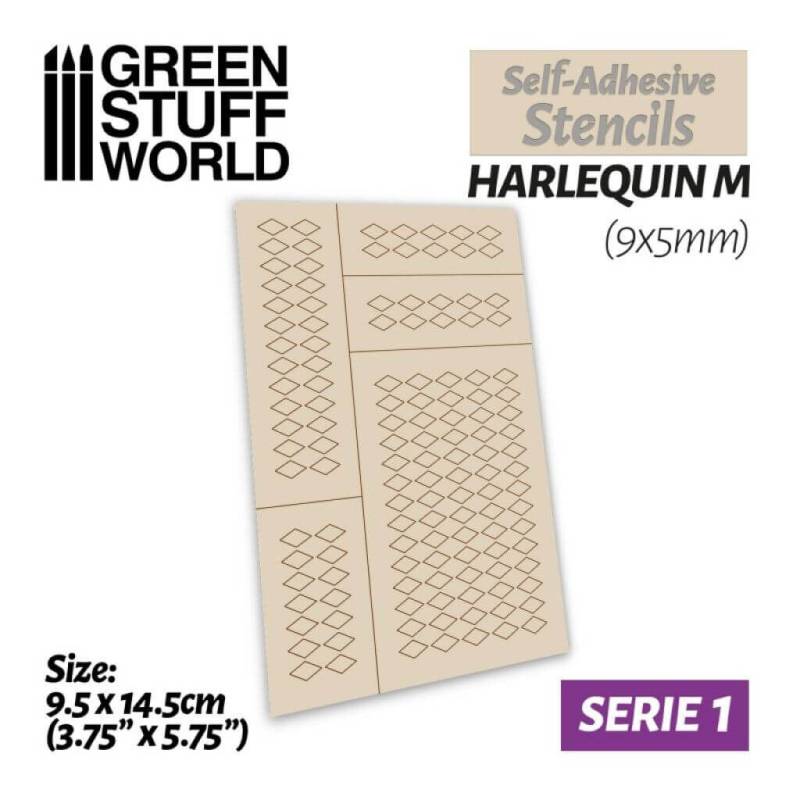 'Airbrush Schablone - Harlekin M - 9x5mm' von Greenstuff World