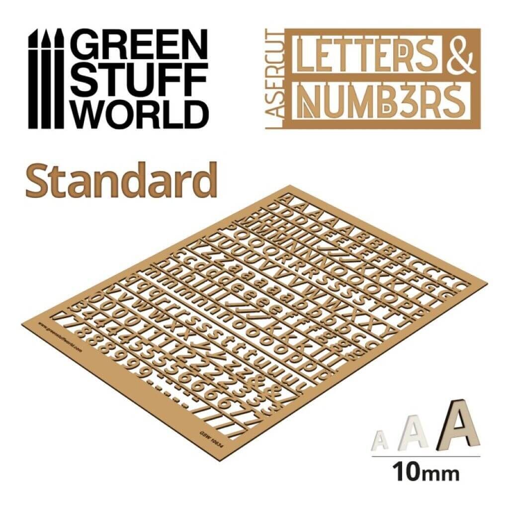 'Buchstaben und Zahlen 10 mm STANDARD' von Greenstuff World