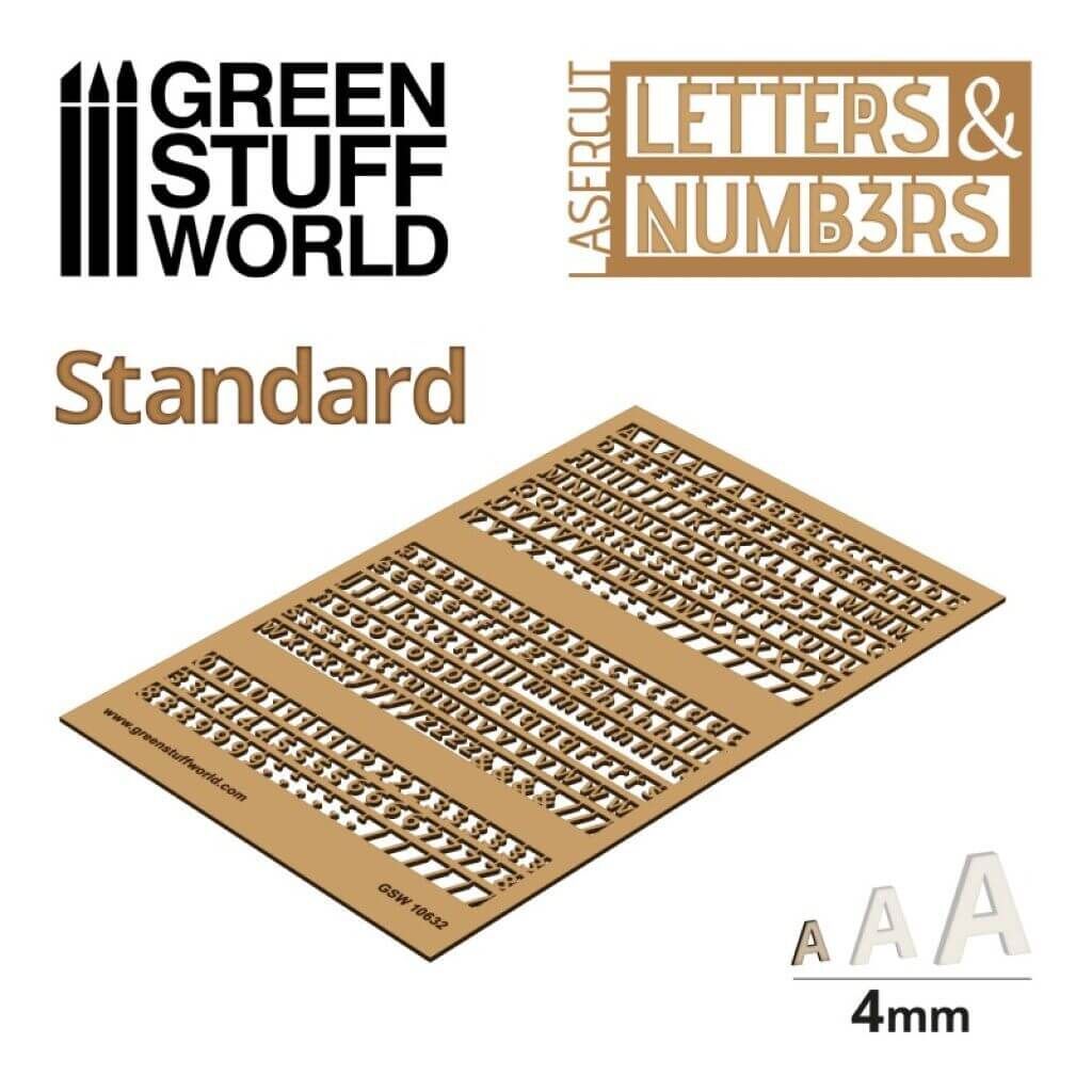 'Buchstaben und Zahlen 4 mm Standard' von Greenstuff World