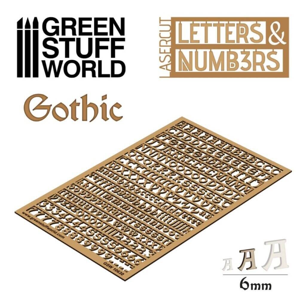 'Buchstaben und Zahlen 6 mm GOTHIC' von Greenstuff World