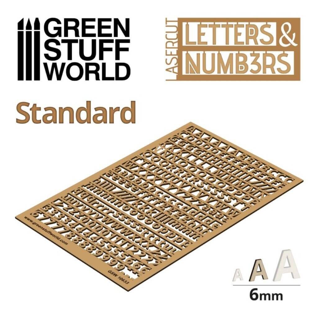 'Buchstaben und Zahlen 6 mm STANDARD' von Greenstuff World