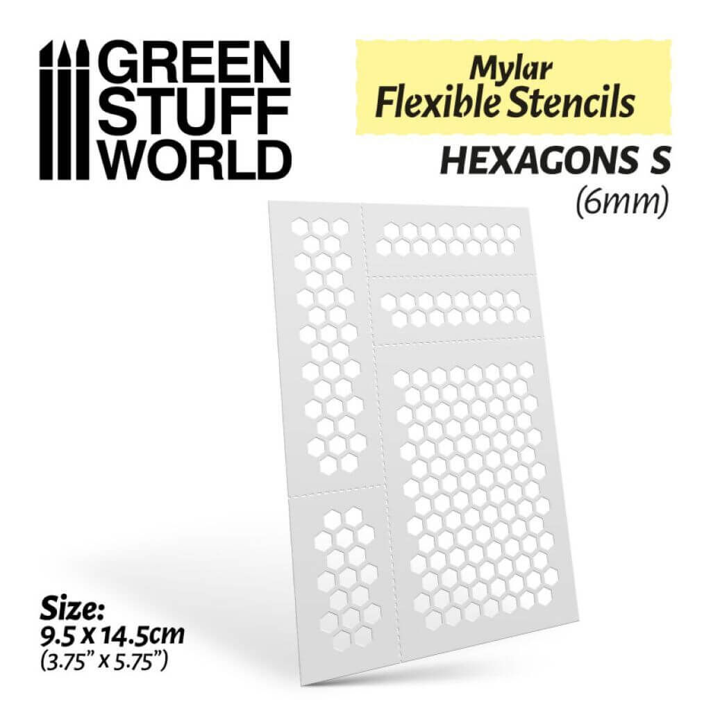 Flexible Schablone - Sechsecke S - 6mm von Greenstuff World