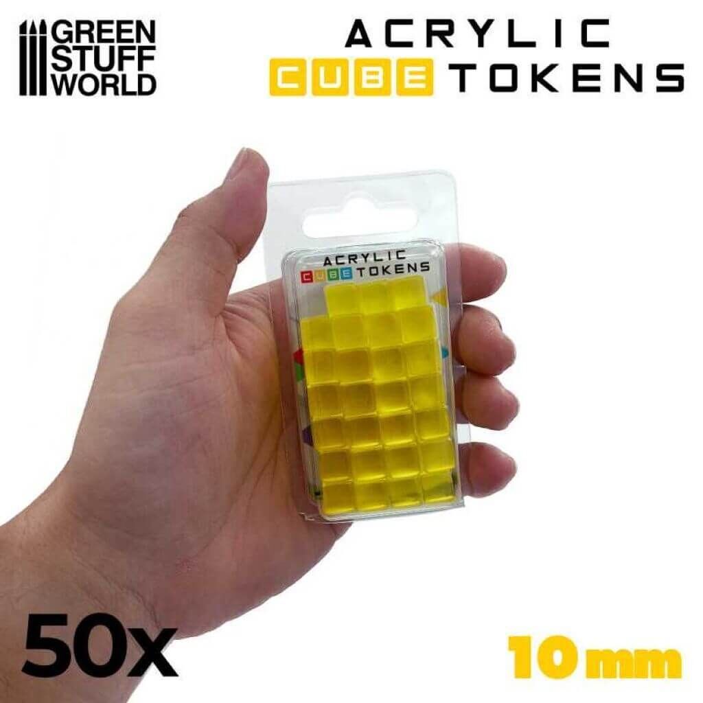 Gelbe kubische Spielmarken - 10mm von Greenstuff World