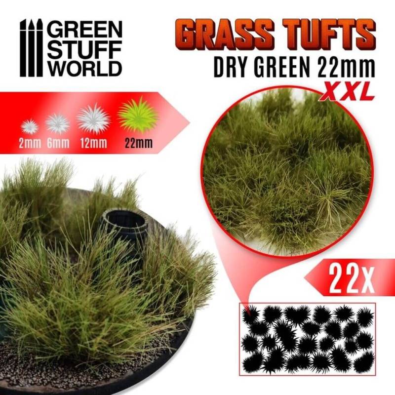 Grasbüschel XXL - Selbstklebend - 22mm - Trockenes Grün