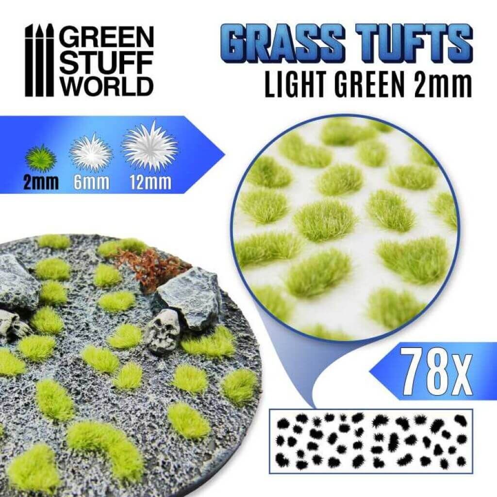 'Grass TUFTS - 2mm self-adhesive - Light Green' von Greenstuff World