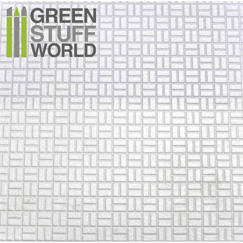 Kunststoffplatte PFLASTERSTEINE RECHTECKIG Plastikcard von Greenstuff World