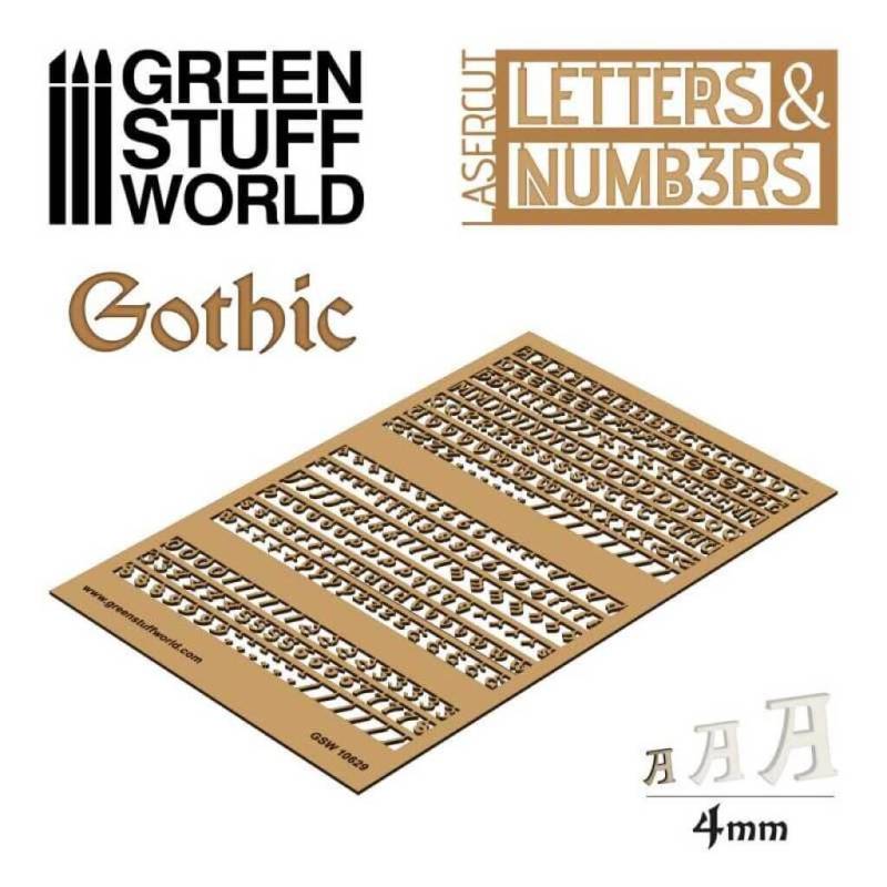 'Letters and Numbers 4 mm GOTHIC' von Greenstuff World