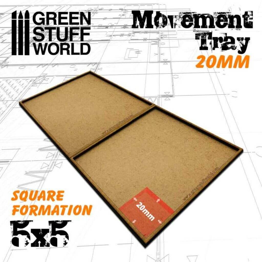 MDF Regimentsbase 20mm 5x5 MDF Regimentsbase 20mm 5x5 von Greenstuff World