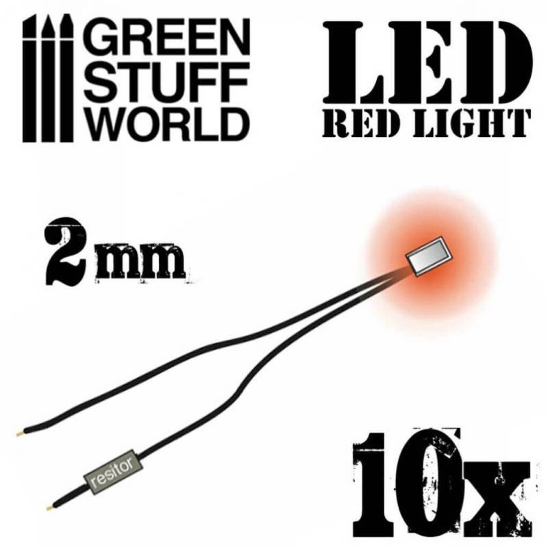 'Rote LED-Leuchten - 2mm' von Greenstuff World