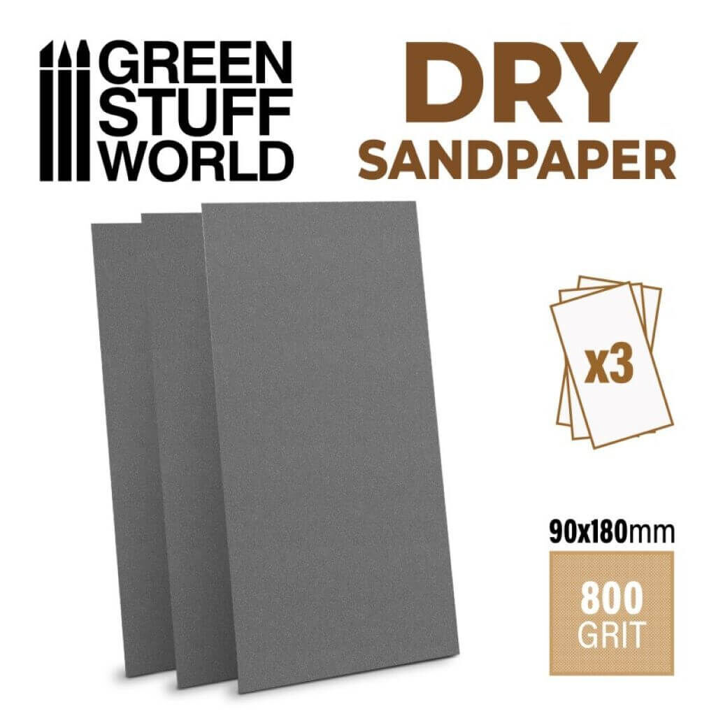 Schleifpapier 180x90mm - DRY 800 Körnung Schleifpapier 180x90mm - DRY 800 Körnung von Greenstuff World