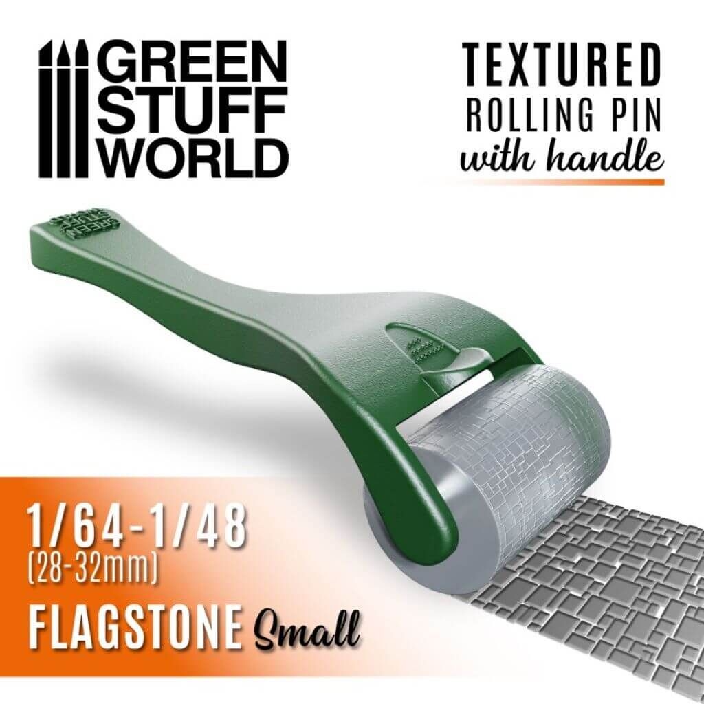 Strukturierte Walze mit Griff - Kleine Steinfliesenboden Strukturierte Walze mit Griff - Kleine Steinfliesenboden von Greenstuff World