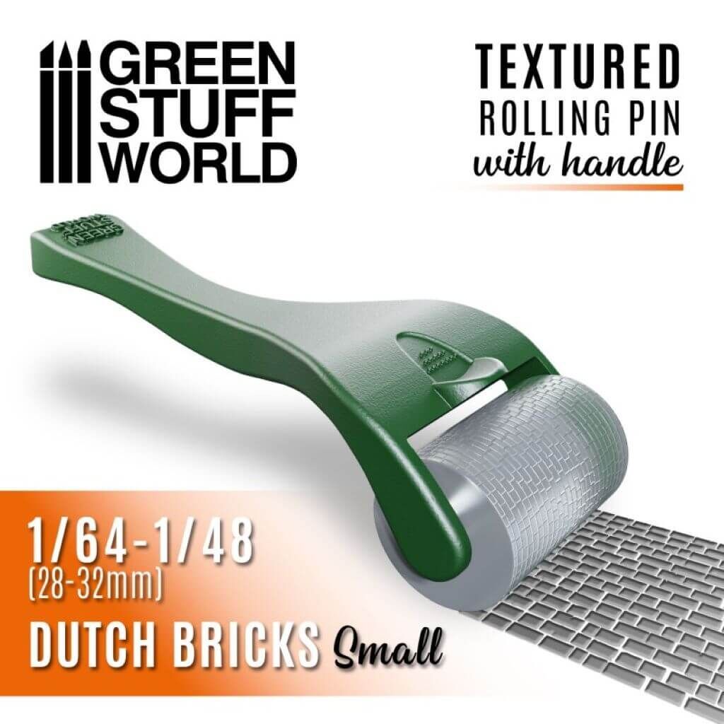 Strukturierte Walze mit Griff - kleine Holländische ZIEGEL Strukturierte Walze mit Griff - kleine Holländische ZIEGEL von Greenstuff World