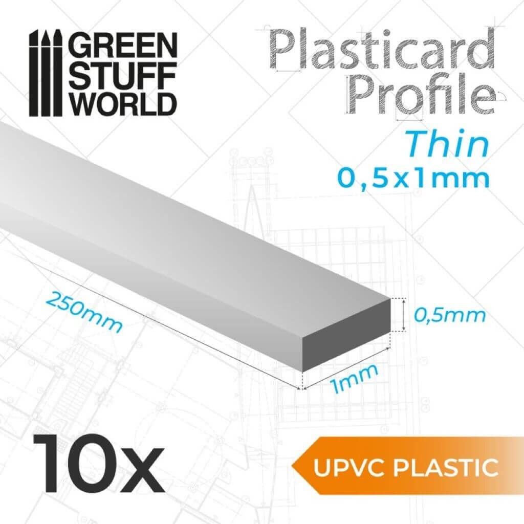 'uPVC Plasticard - Dünn 0.50mm x 1mm' von Greenstuff World