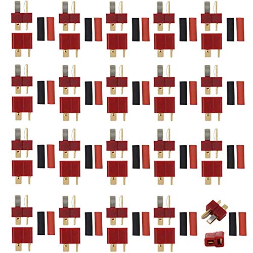 Greluma 20 Paar T-Stecker-Steckverbinder Deans-Steckverbinder für RC-Li-Po-Batterie mit 40 STK Schrumpfschlauch Greluma 20 Paar T-Stecker-Steckverbinder Deans-Steckverbinder für RC-Li-Po-Batterie mit 40 STK Schrumpfschlauch von Greluma